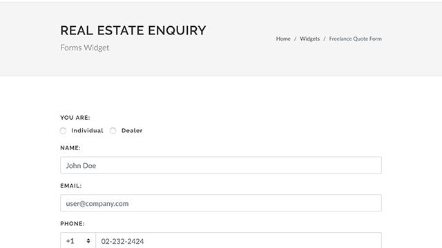 Real Estate Enquiry Form